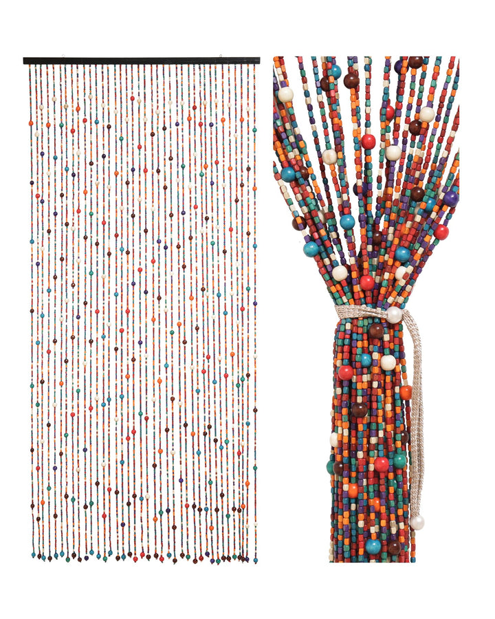 Perlenvorhang Bambus Bunt 90x200cm 38 Straenge als Raumteiler