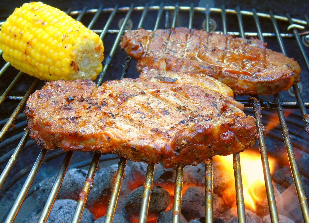 Säulengrill Holzkohle Edelstahl mit verstellbarem Rost 54x34 cm - Bild 2