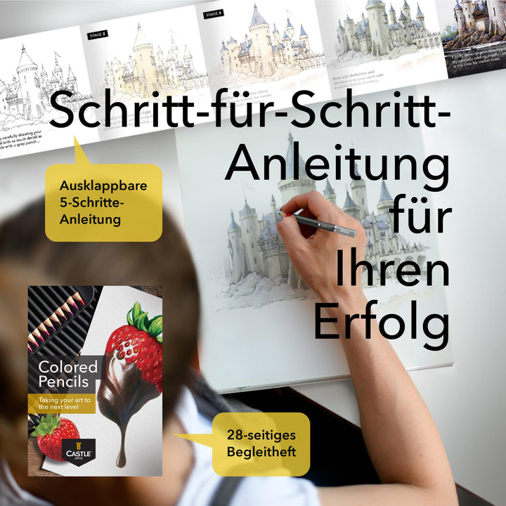 Buntstifte Set 120 Farben weicher Kern in Blechbox für Künstler - Bild 5