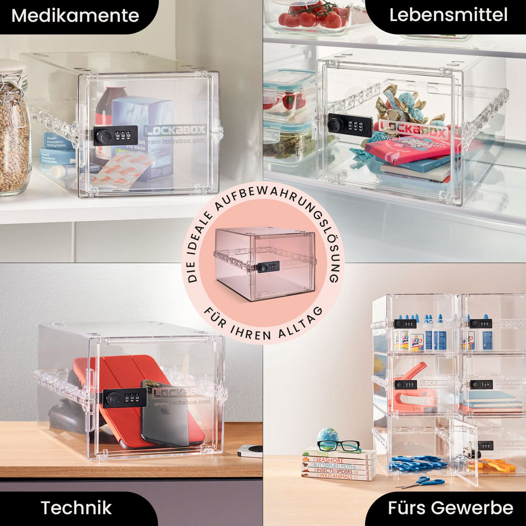 Abschliessbare Box Zahlenschloss 10L Polycarbonat BPA-frei transparent - Bild 3