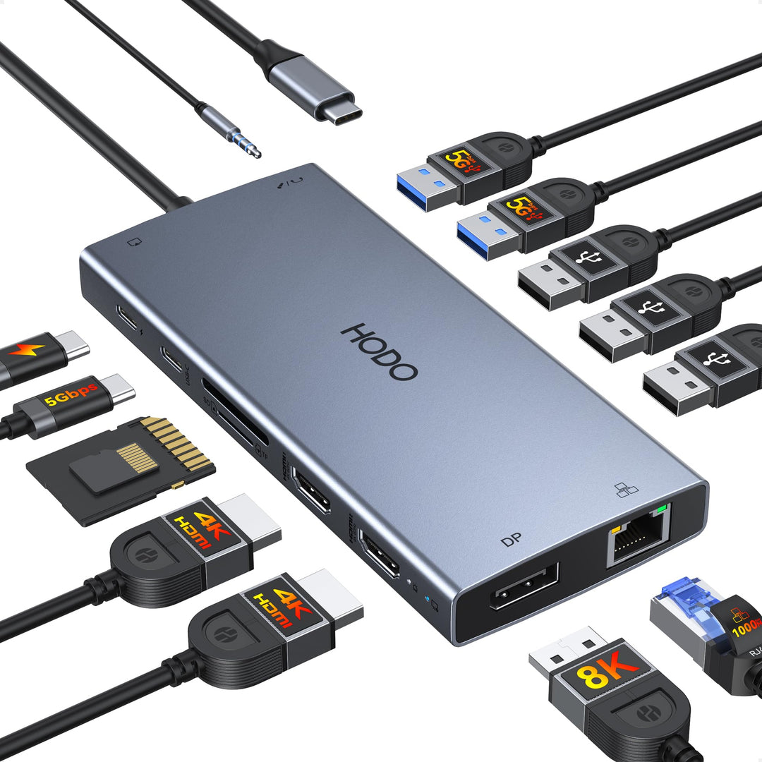 Dockingstation USB-C 15-in-1 Triple Display Dual HDMI 4K 100W PD