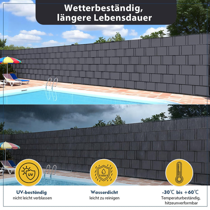 Sichtschutzstreifen PVC für Doppelstabmatten 35m x 19cm Anthrazit - Bild 3