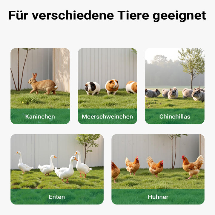Freilaufgehege Kleintiere 216x116x65 cm mit Sonnenschutz 4 Türen - Bild 8