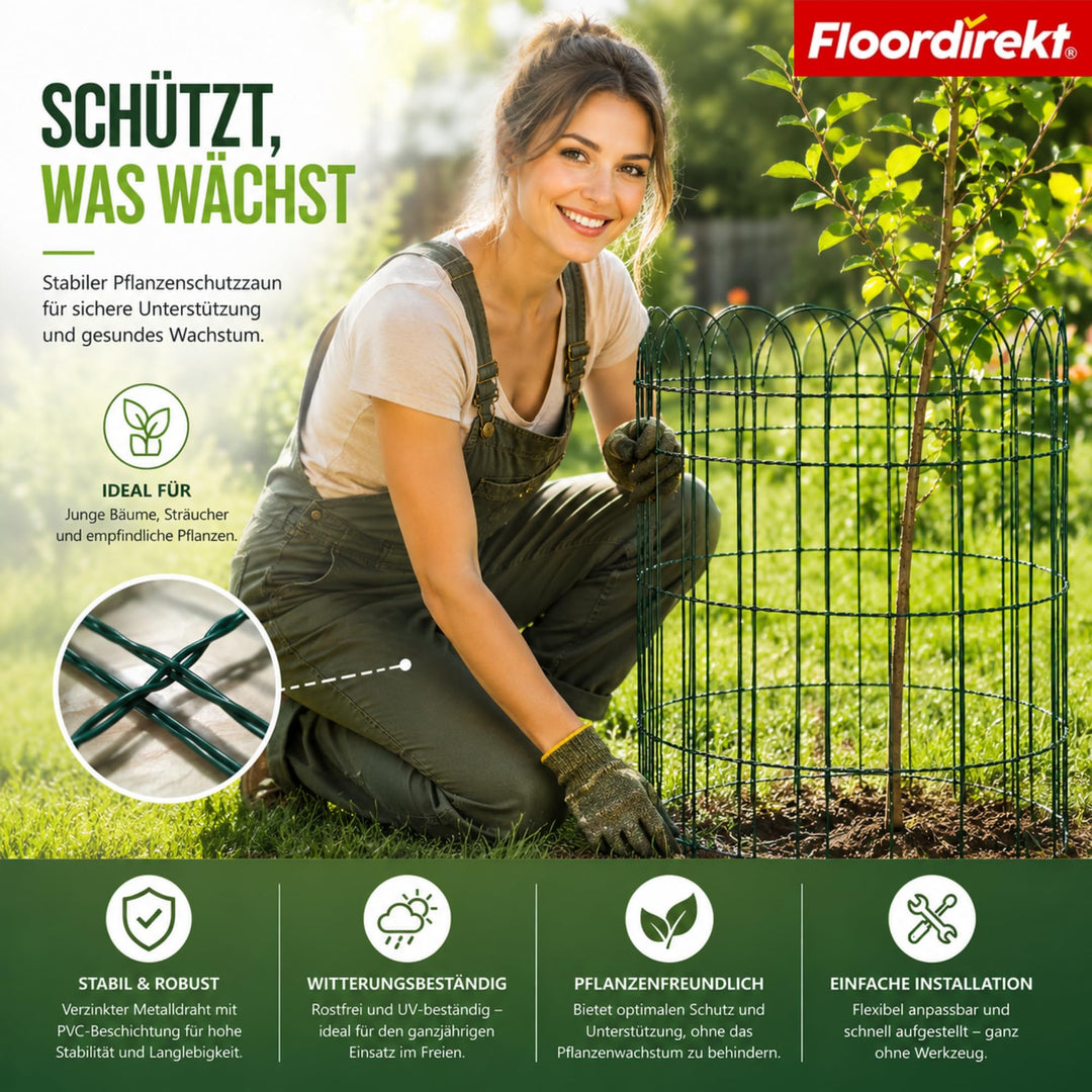 Beetzaun Metall PVC-ummantelt Grün 65 cm x 25 m Ziergeflecht - Bild 2