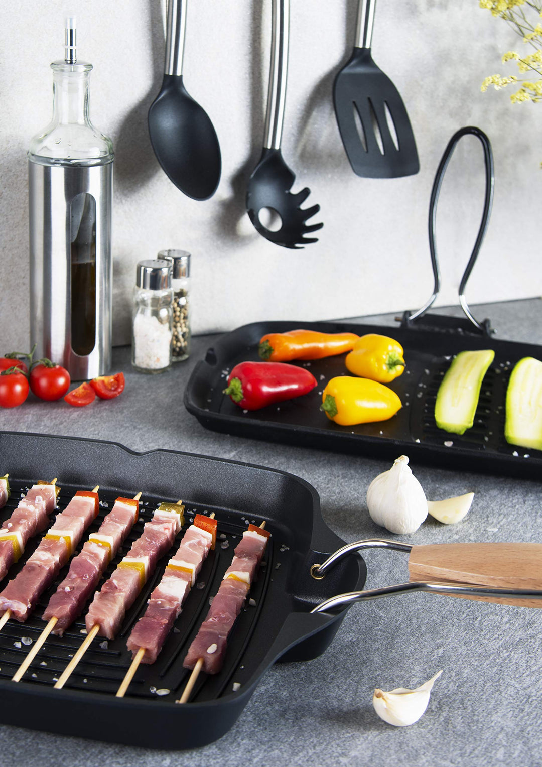 Steakpfanne Gusseisen emailliert rechteckig 36x24 cm Grill - Bild 6