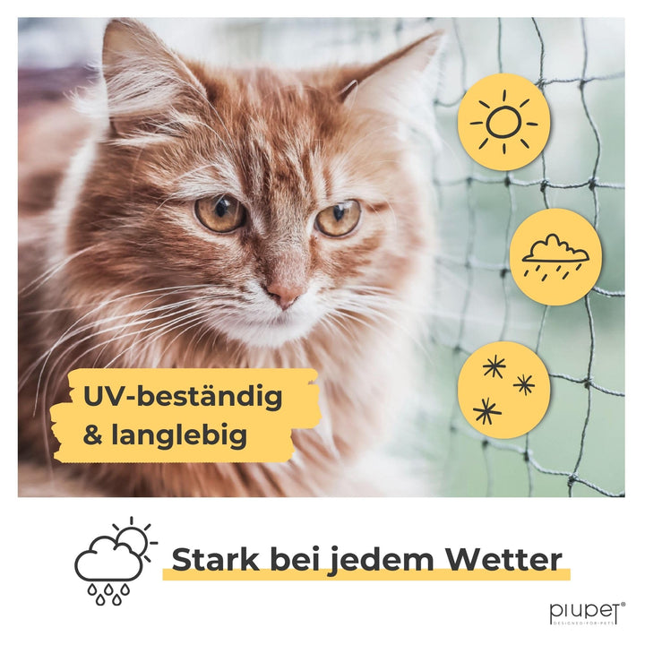 Katzennetz Balkon drahtverstärkt 4x3m schwarz UV-beständig - Bild 3