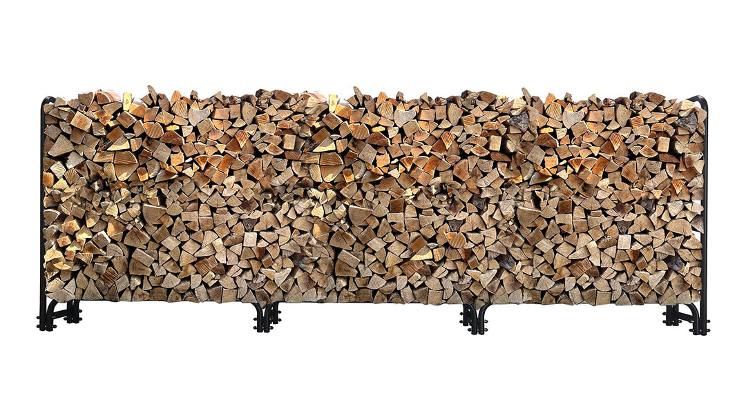 Kaminholzregal Metall Anthrazit 272x25x95 cm mit Schutzhülle 1 m³ - Bild 7