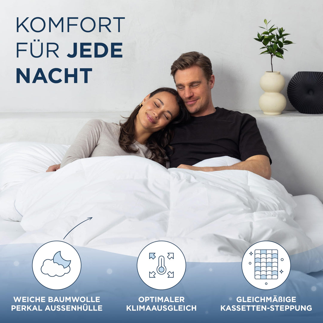 Feder-Daunendecke Ganzjahr 135x200cm Perkalbaumwolle OEKO-TEX - Bild 2