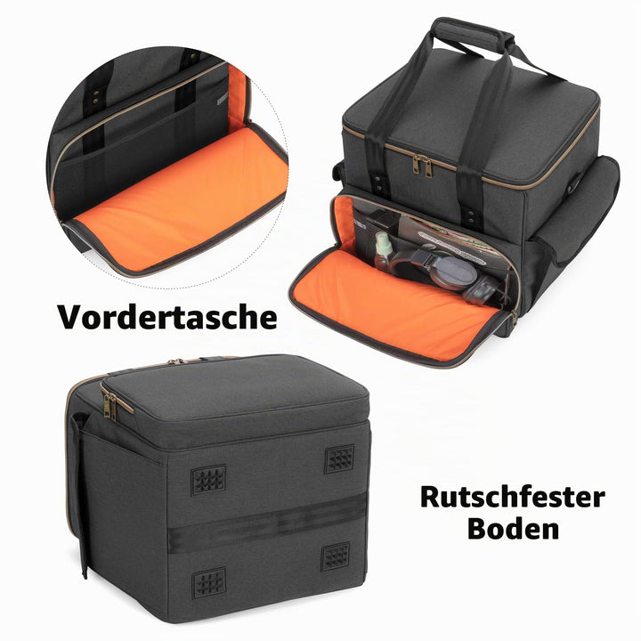 Schallplatten-Tasche wasserdicht 60 LP mit Schultergurt, Schwarz - Bild 3