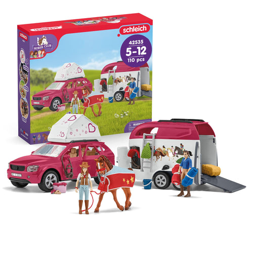 Pferde-Spielset mit SUV Anhänger Zelt 110-teilig ab 5 Jahre