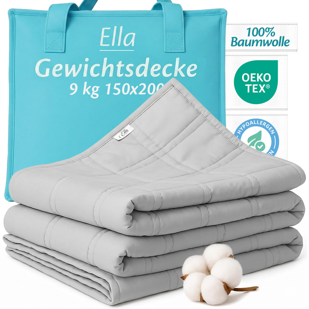 Gewichtsdecke 150x200 cm 9 kg mit Glasperlen für Erwachsene