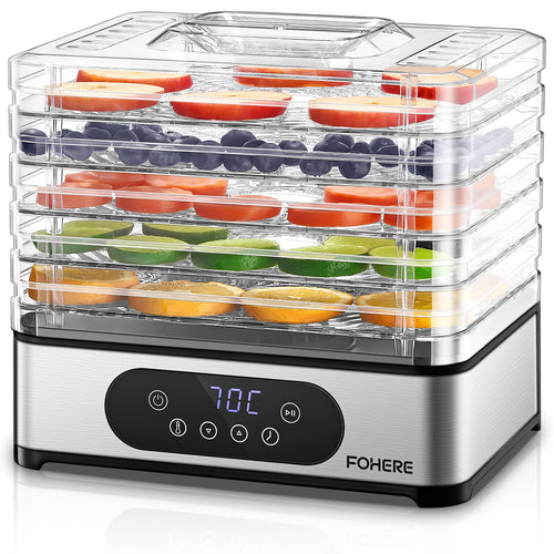 Dörrautomat Edelstahl 420W mit 5 Tabletts, Timer 48h