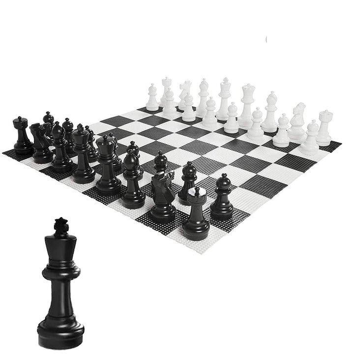 Gartenschach Set PVC UV-beständig mit Brett König 30 cm