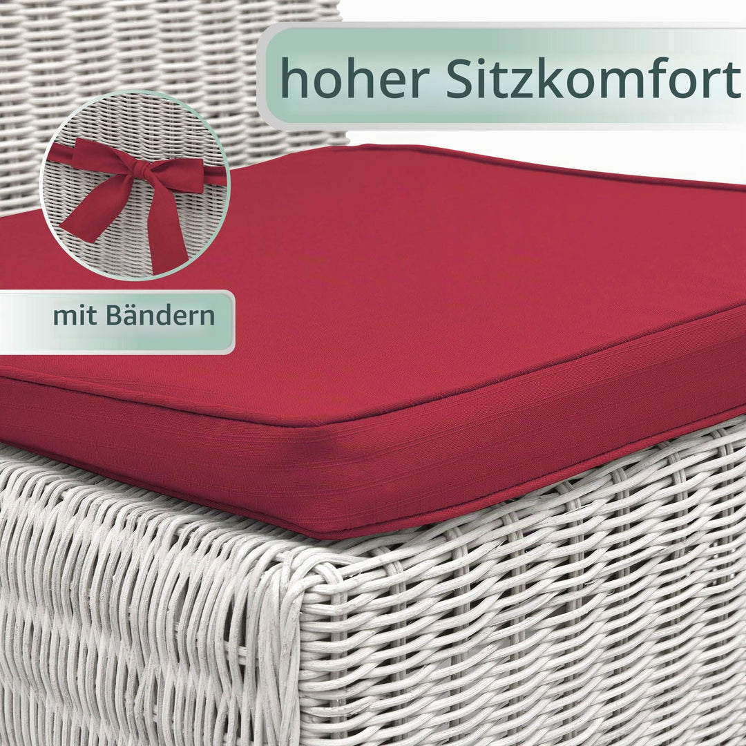 Sitzkissen Outdoor 4er-Set Polyester 45x40x5 cm für Gartenstühle - Bild 4