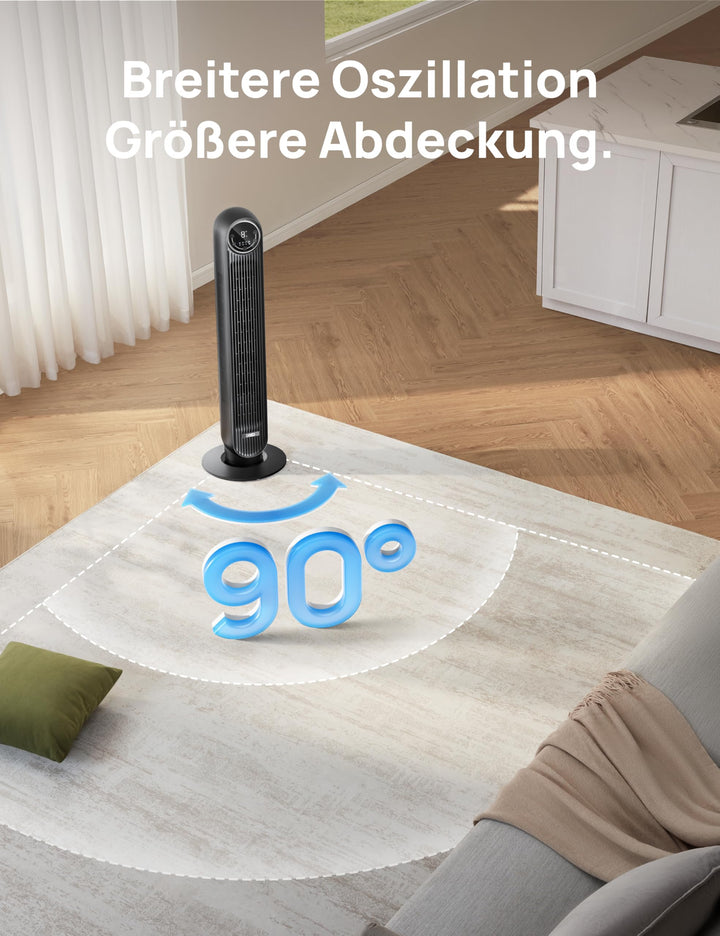 Turmventilator Smart 90cm oszillierend 4 Modi App-Steuerung - Bild 6