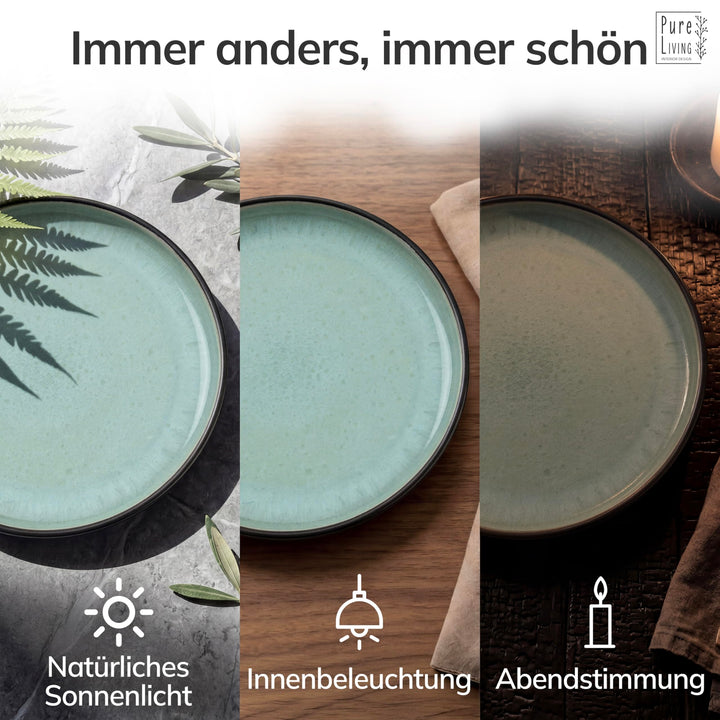 Steingut Geschirrset 24-teilig Salbeigrün für 6 Personen - Bild 9