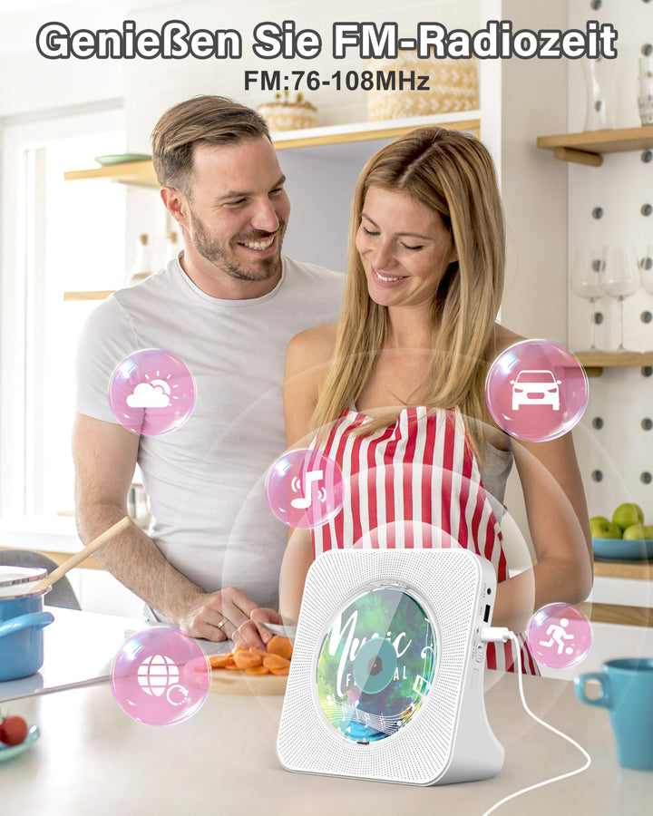 CD-Player mit Bluetooth und Fernbedienung, Dual-Lautsprecher, FM-Radio - Bild 4