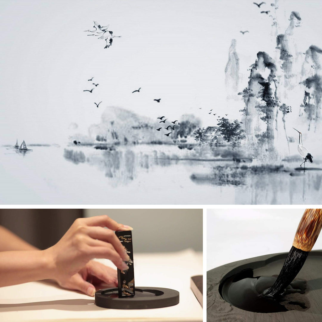 Kalligraphie-Set Chinesisch 10-teilig mit Pinseln, Tuschestein &amp; Etui - Bild 9