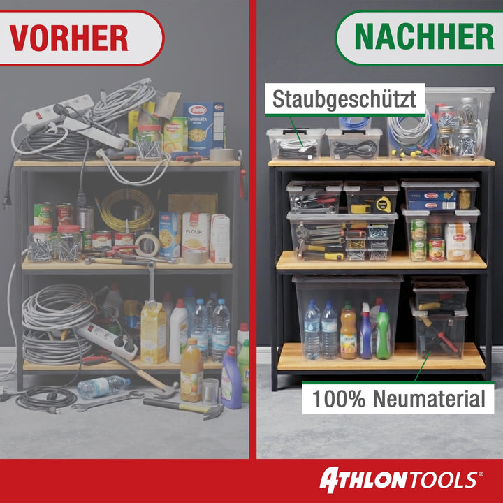 Aufbewahrungsbox 60L mit Deckel transparent stapelbar 4er-Set - Bild 6