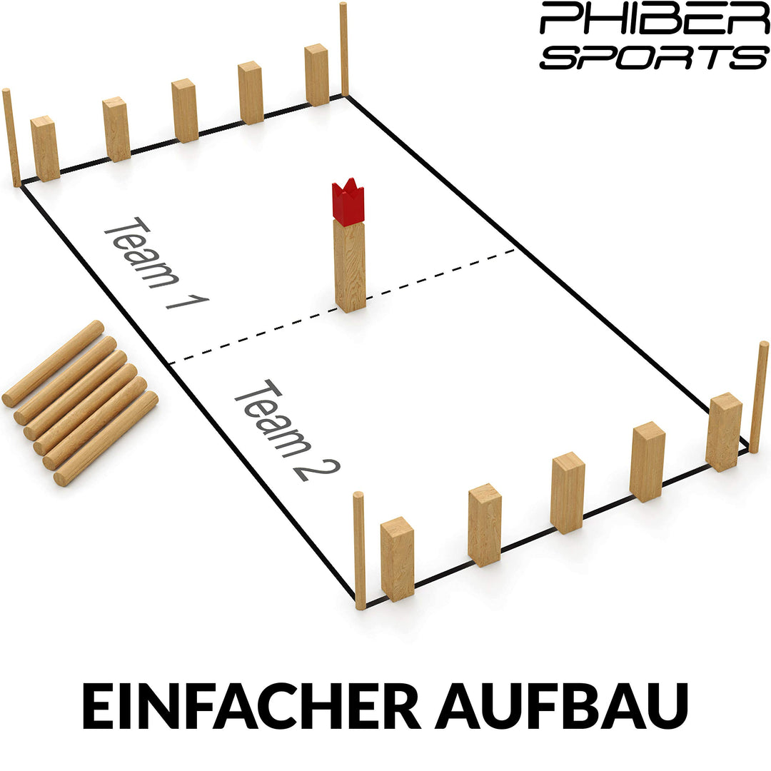 Kubb Holzspiel aus Gummibaumholz mit Transporttasche - Bild 4
