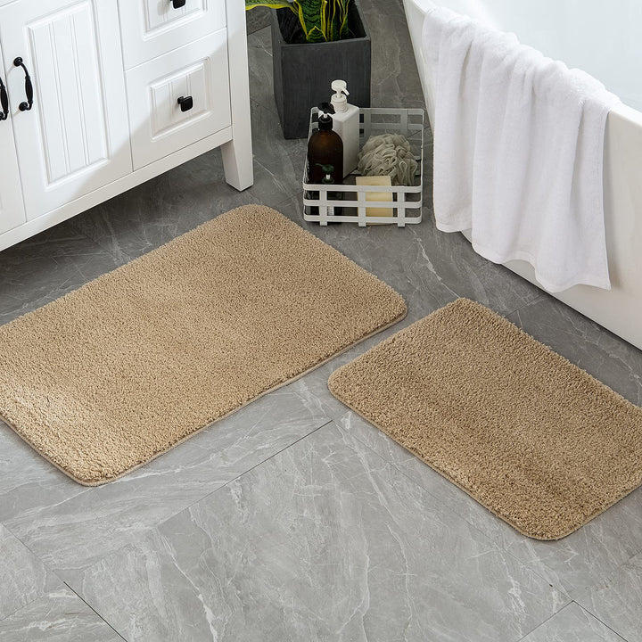 Badematte rutschfest Mikrofaser waschbar Beige 70x120 cm - Bild 2