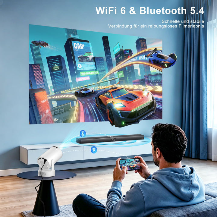 Mini Beamer 4K Android 14 WiFi6 mit Auto-Trapezkorrektur 0,4 kg - Bild 5