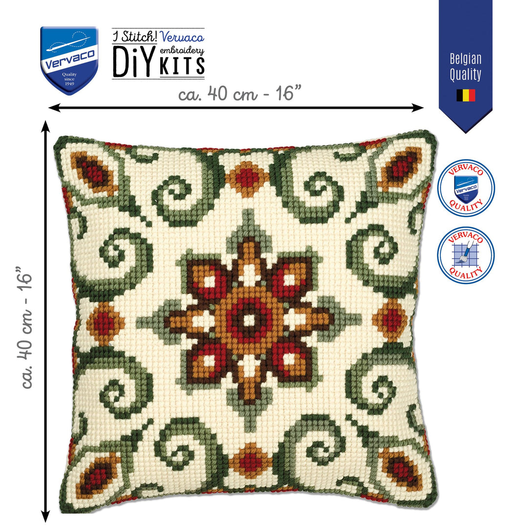 Kreuzstich Kissenstickset vorgedruckt geometrisch 40x40 cm Anfänger - Bild 2