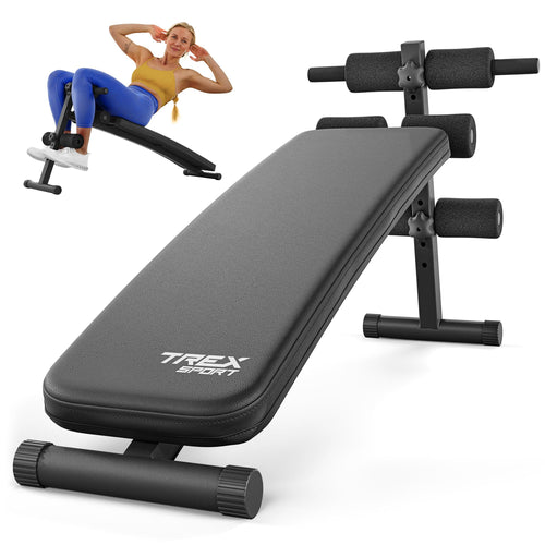 Trainingsbank klappbar mit Beinstrecker 4-stufig fuer Heimtraining