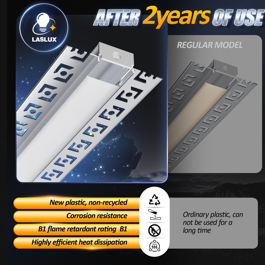 LED Unterputzprofil Aluminium 2m Set 10x für 20mm Streifen Trockenbau - Bild 3