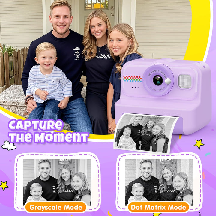 Sofortbildkamera Kinder 1080P Thermodruck mit 32GB &amp; 3 Druckpapierrollen - Bild 3