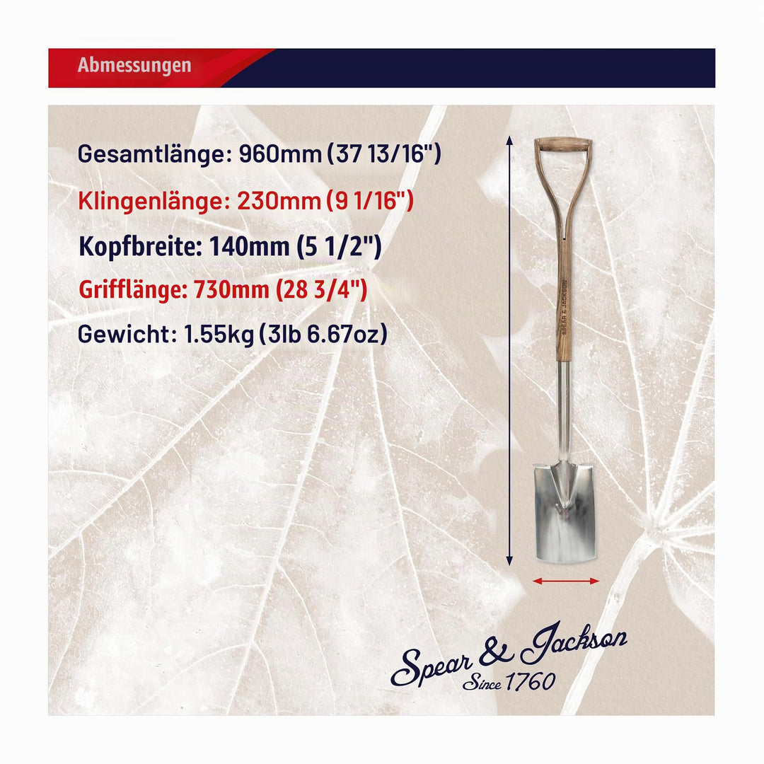 Beetspaten Edelstahl mit Hartholz-Y-Griff fuer Beete - Bild 6
