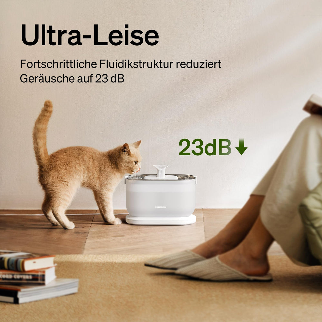 Katzenbrunnen Edelstahl 2.5L kabellose Pumpe 2 Trinkmodi ultraleise - Bild 7