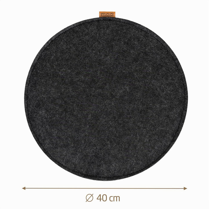 Sitzkissen Rund Filz 35cm 4er-Set Indoor Outdoor rutschfest Dunkelgrau - Bild 2