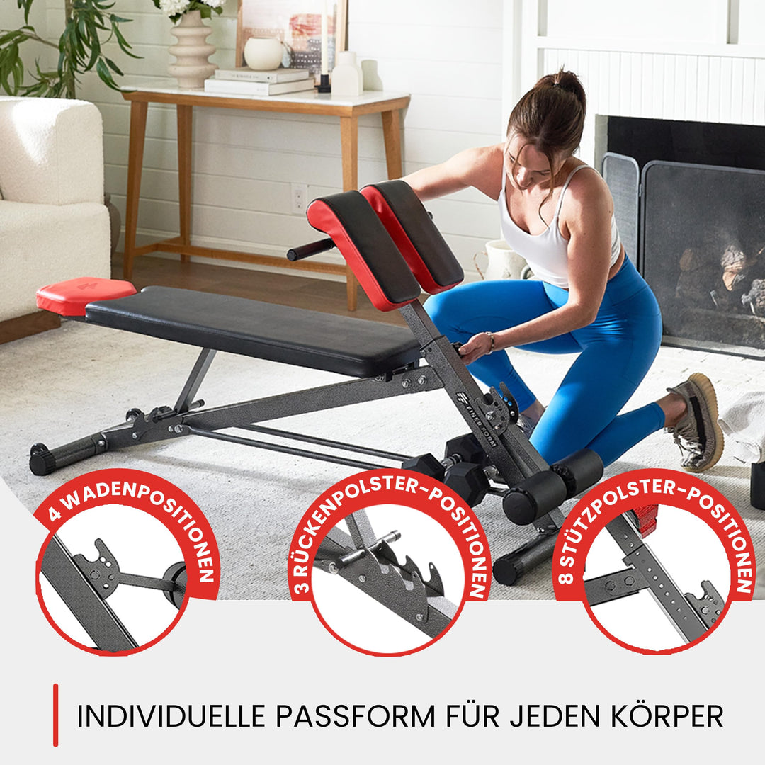 Hantelbank Multifunktional mit Bauch- und Rückentrainer 25 Übungen - Bild 4
