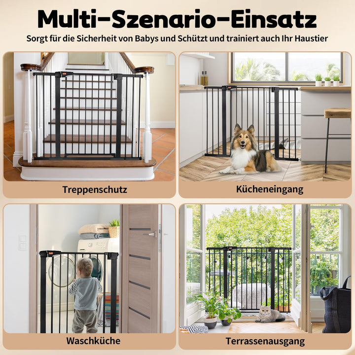 Treppenschutzgitter ohne Bohren 92 cm hoch, 75-124 cm, Auto-Close - Bild 3