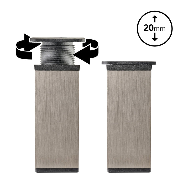 Möbelfüsse Aluminium verstellbar 120 mm 8er-Set schwarz - Bild 11