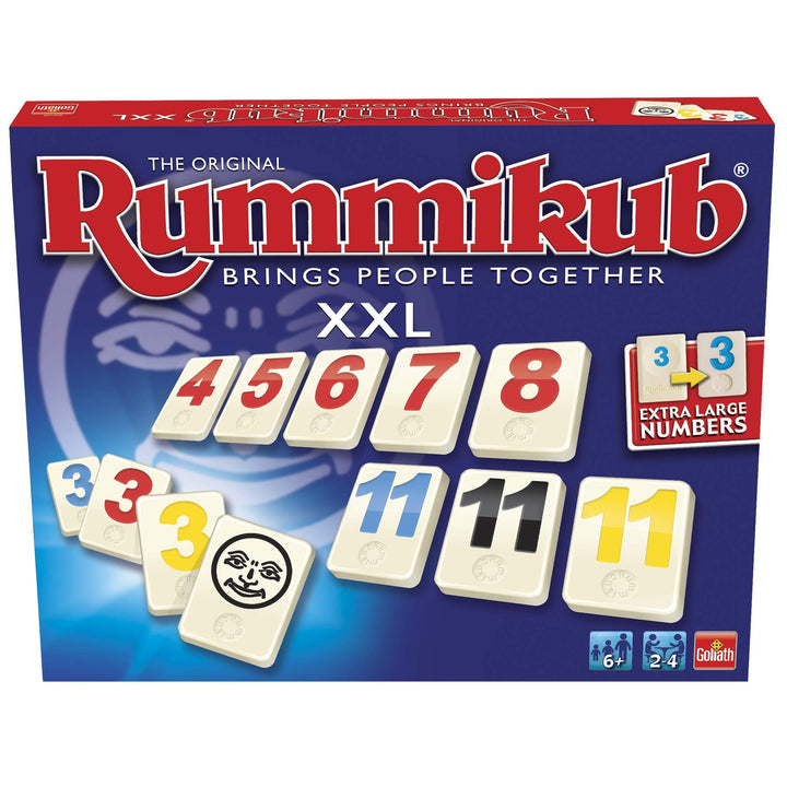 Rummikub XXL Brettspiel mit riesigen Zahlen für 2-4 Spieler ab 7 Jahren