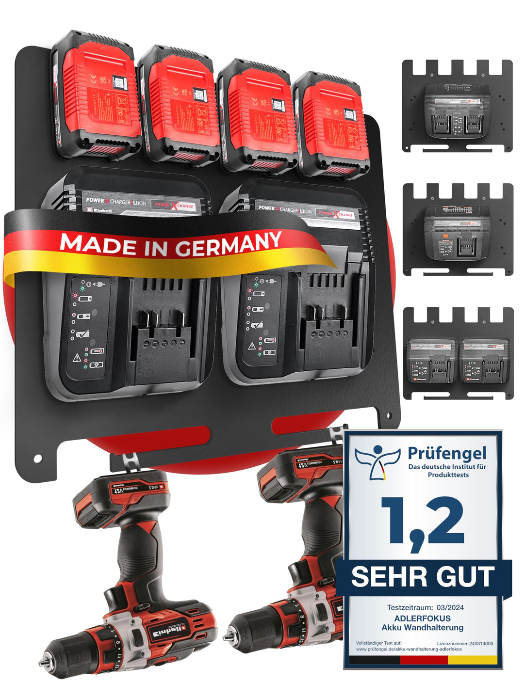 Wandhalterung Einhell Akku &amp; Ladegerät Schwarz Doppel 18V