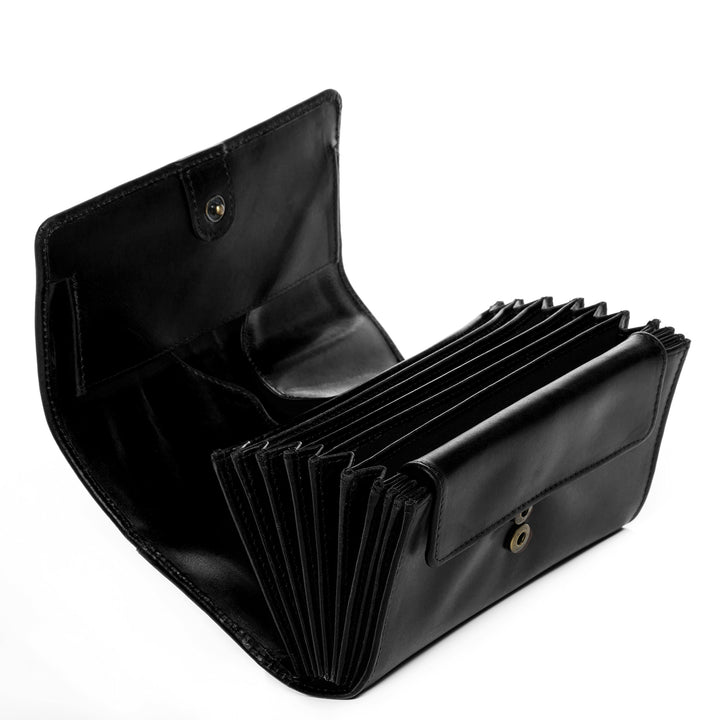 Kellner-Geldbörse mit Holster Echtleder schwarz 13x22x6 cm - Bild 3