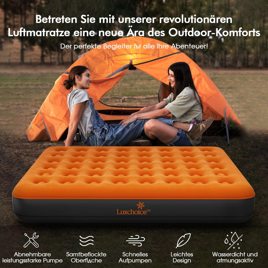Luftmatratze Doppel 203x152x22 cm mit USB-Pumpe 250 kg Tragkraft - Bild 2