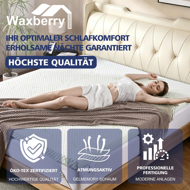 Matratzentopper 180x200cm Gel Memory Schaum H3/H4 Bambusbezug - Bild 6