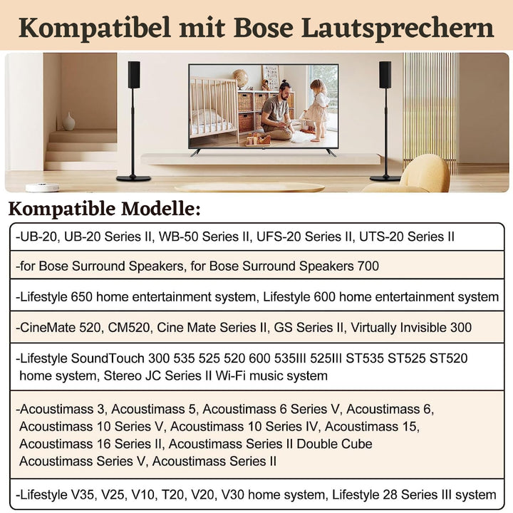 Lautsprecherständer höhenverstellbar mit Slideconnect für Bose Surround - Bild 3