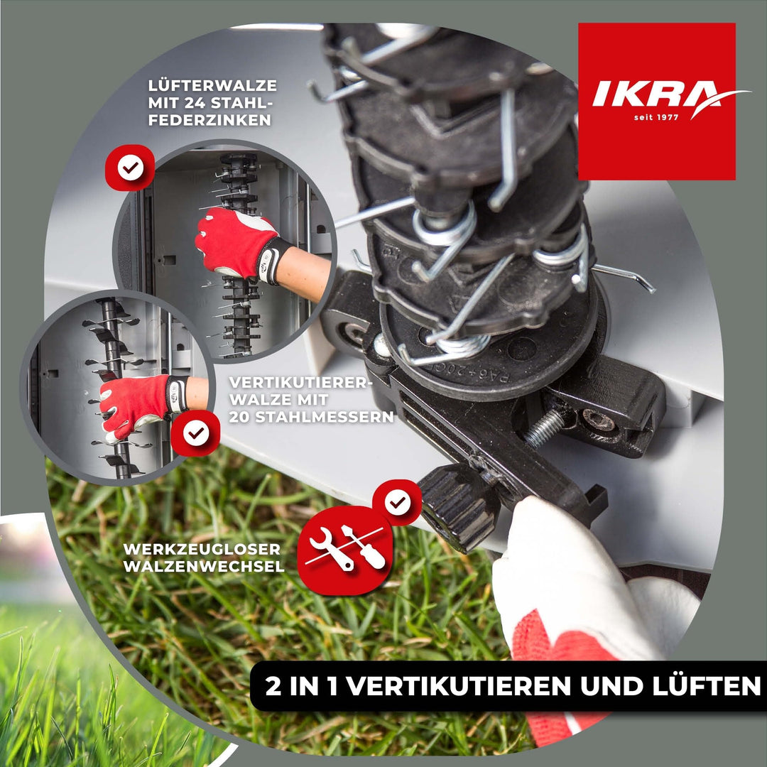 Elektro-Vertikutierer 2-in-1 mit Rasenlüfter 2000W 40cm Arbeitsbreite - Bild 2
