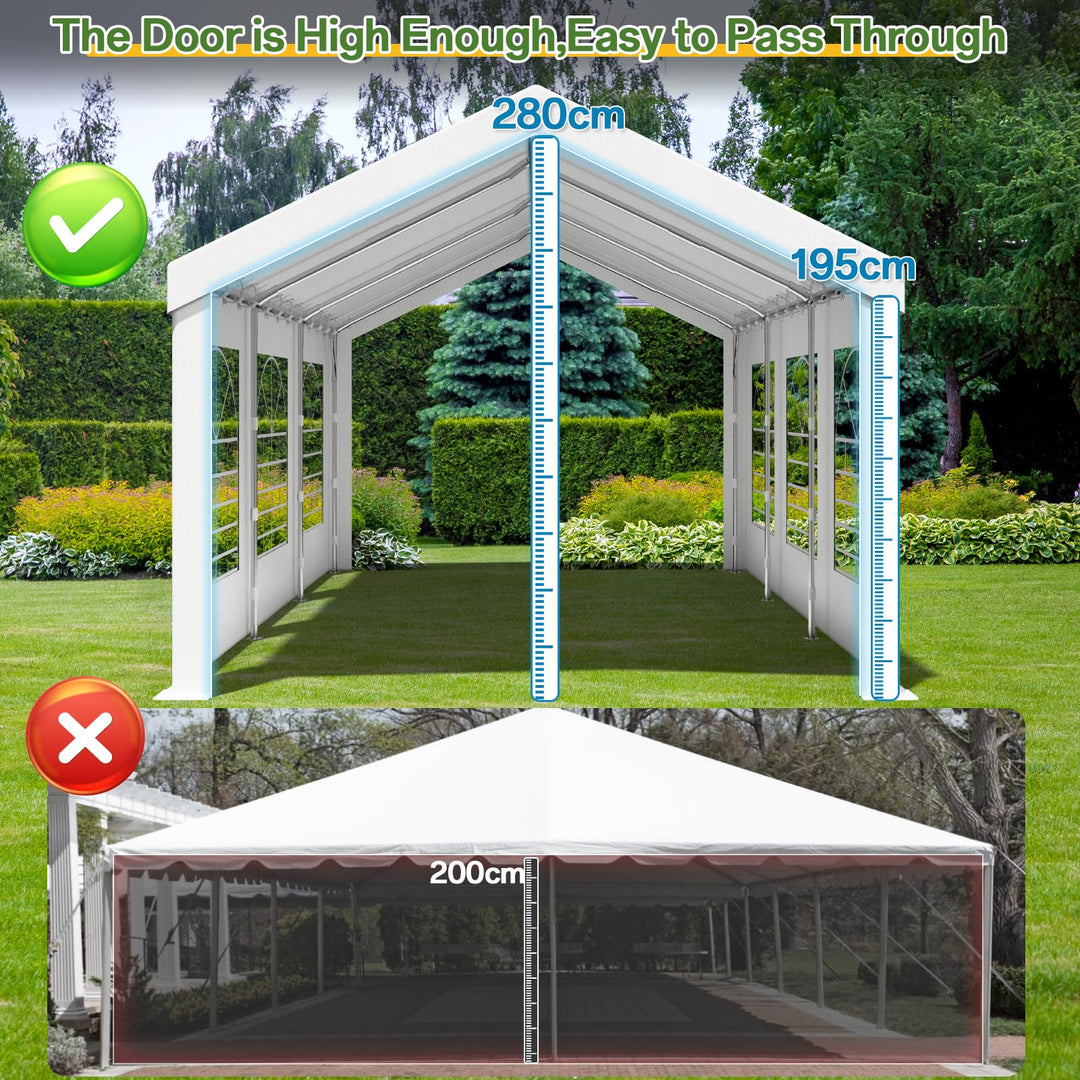 Partyzelt 3x6 m Stahl wasserdicht UV50+ mit PVC-Fenstern - Bild 7