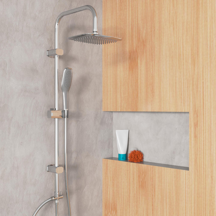 Duschset 2-in-1 mit Regendusche 250x200mm und Handbrause Chrom - Bild 3