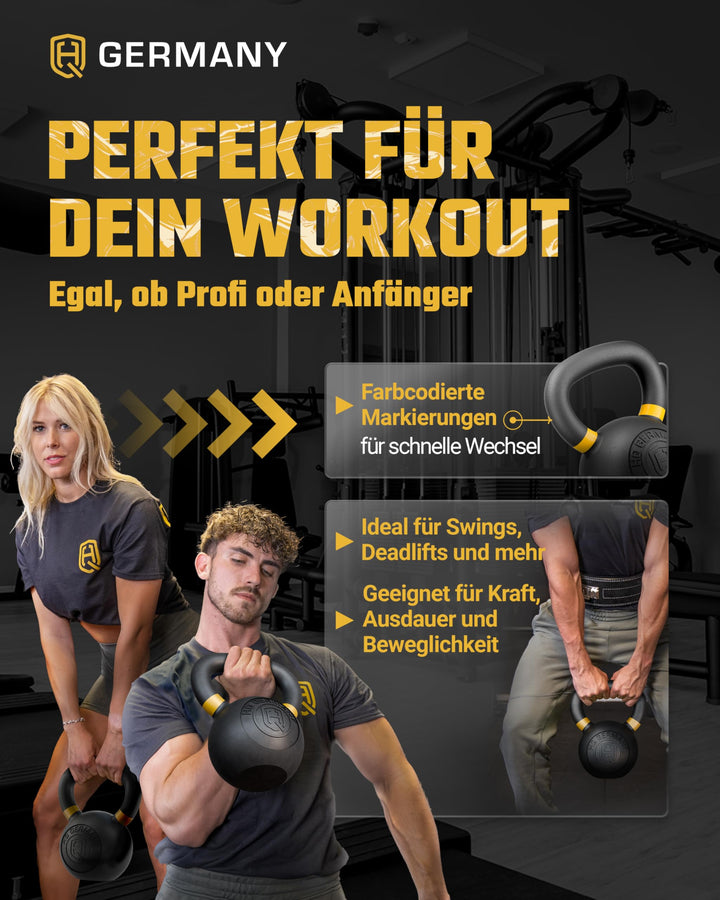 Kettlebell Gusseisen 16 kg pulverbeschichtet für Functional Training - Bild 5