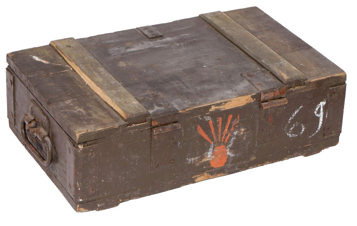 Militär Munitionskiste Holz gebraucht 48x31x16 cm mit Metallverschluss - Bild 3