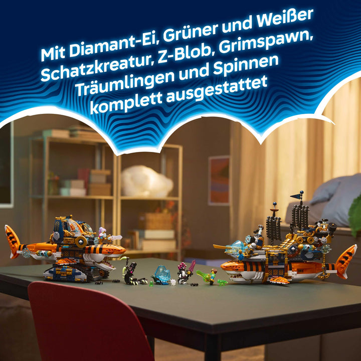 Klemmbaustein-Set 2-in-1 Tigerhai-Fahrzeug &amp; Piratenschiff 1548 Teile ab 9 Jahren - Bild 5