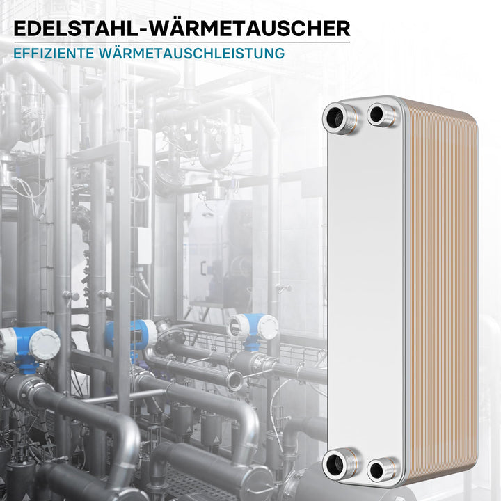 Plattenwärmetauscher 50 Platten Edelstahl max. 210 kW Heizung Solar - Bild 2