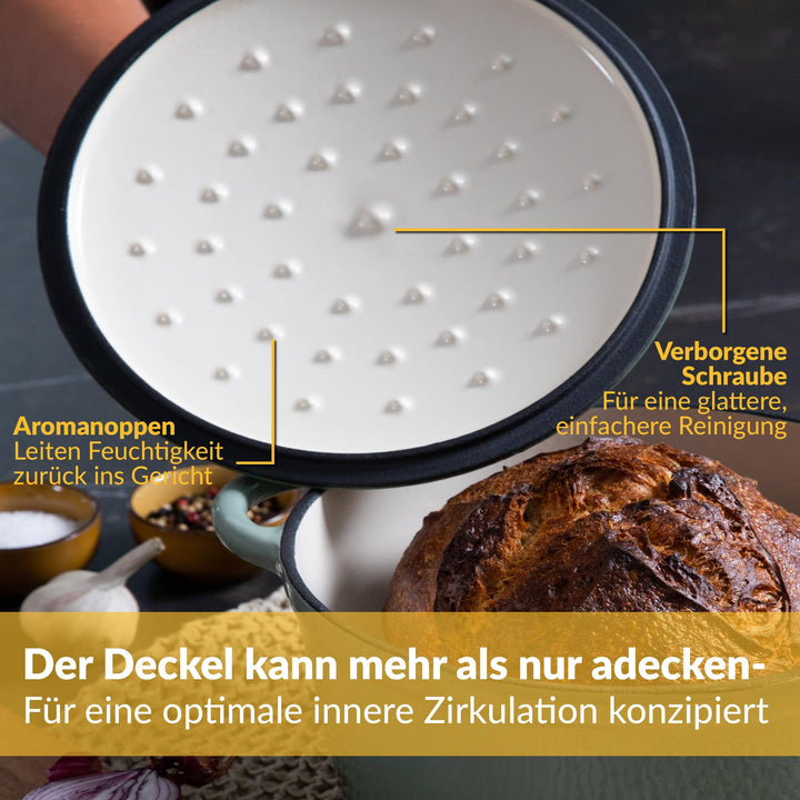 Gusseisen Cocotte emailliert 26 cm 4,7 L backofengeeignet Grün - Bild 5